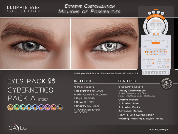 Second Life Marketplace - [GA.EG] Ultimate Eyes Pack - EY29A ...